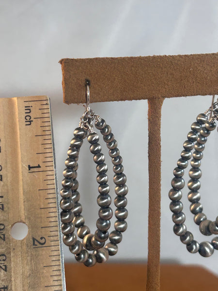 Double Hoop Silver Bead Earrings by Kevin Randall Studios (Copy)