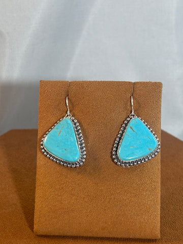 Triangle Shaped Turquoise Earrings by Kevin Randall Studios