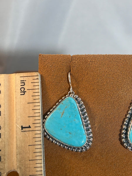 Triangle Shaped Turquoise Earrings by Kevin Randall Studios