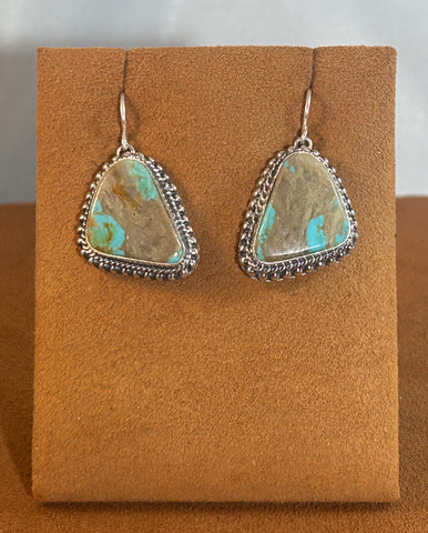 Triangle Shaped Turquoise Earrings by Kevin Randall Studios