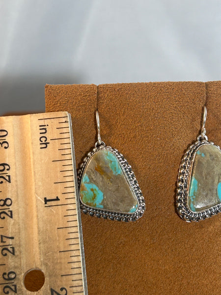 Triangle Shaped Turquoise Earrings by Kevin Randall Studios