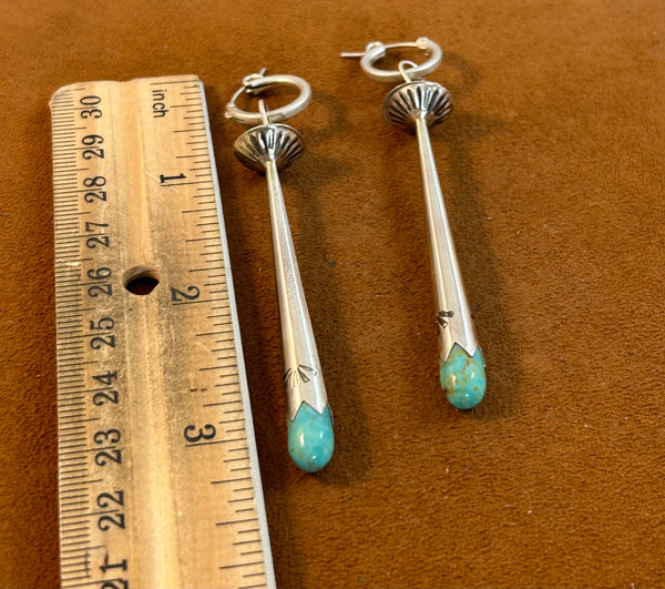 Green Squash Blossom Earring by John Hull