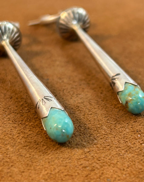 Green Squash Blossom Earring by John Hull