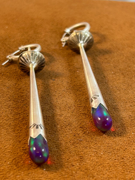 Dark Opal Blossom Earring by Gloria Sawin and John Hull