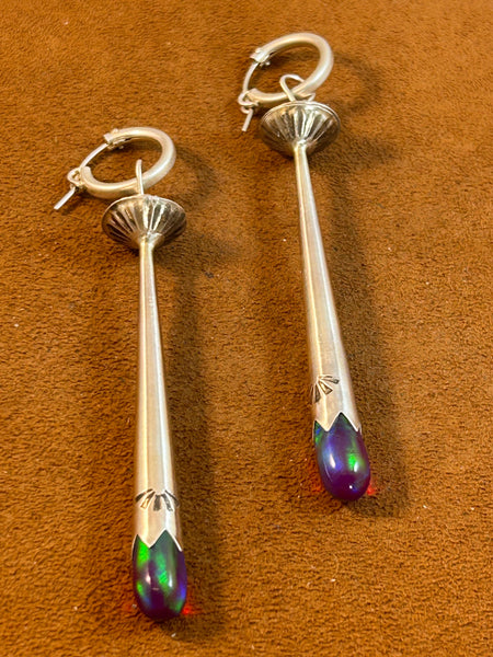 Dark Opal Blossom Earring by Gloria Sawin and John Hull