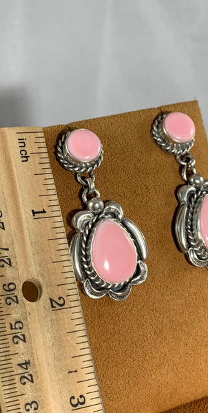 Two Stone Conch Earrings by First American Traders