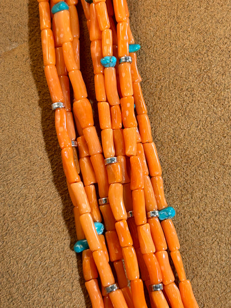 Ten Strand Coral Necklace by Alfred Lee Senior and Junior