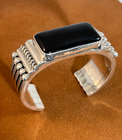 Heavy Onyx Cuff by Alfred Lee Sr and Jr
