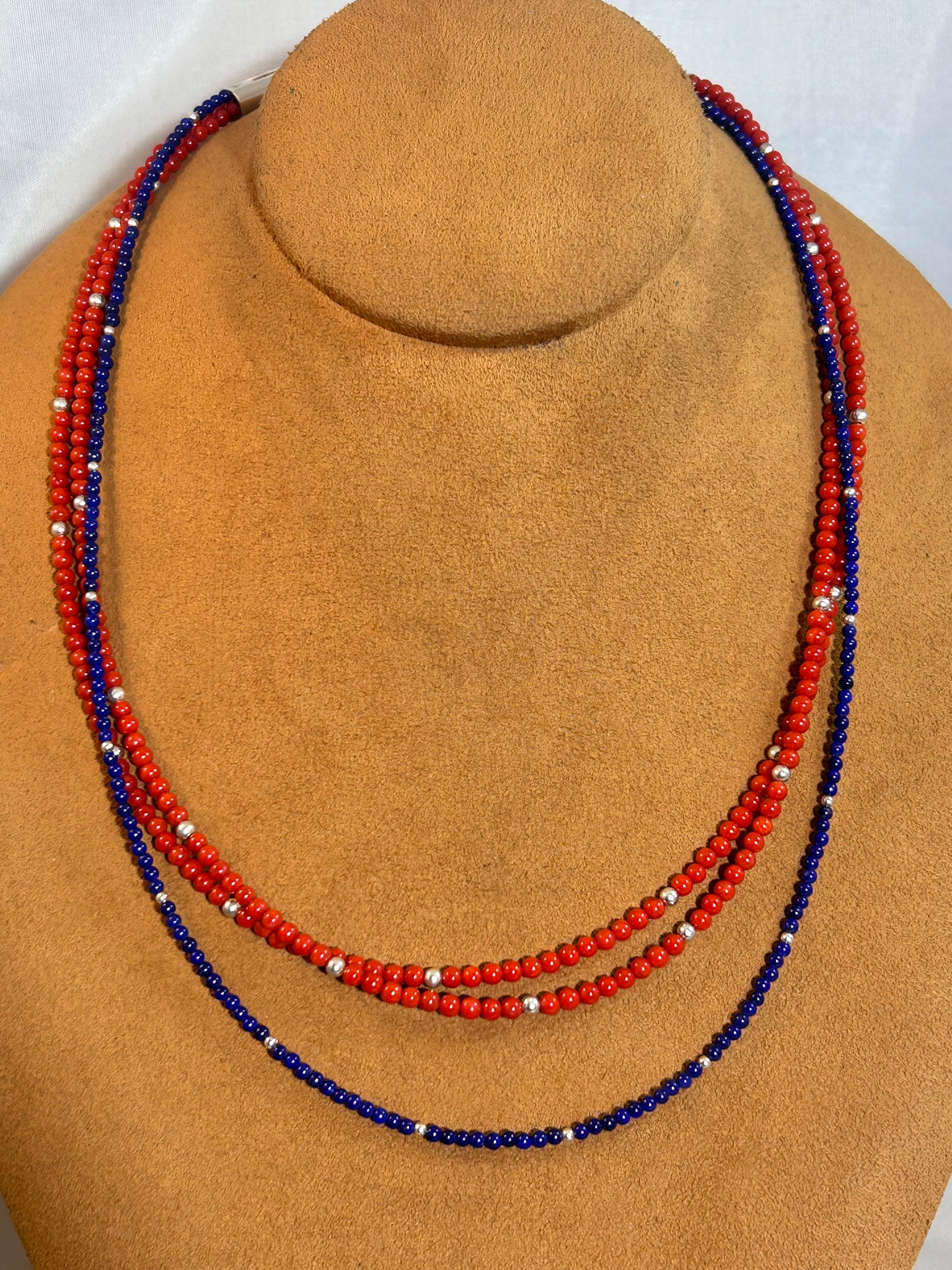 Coral and Lapis Necklace by Alfred Lee Sr.