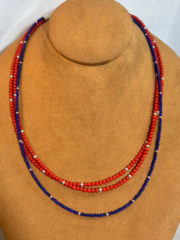 Coral and Lapis Necklace by Alfred Lee Sr.