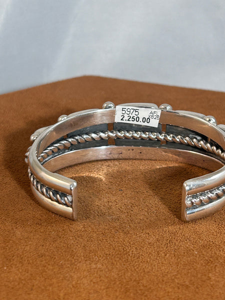 Five Stone Gaspeite Cuff by Alfred Lee Senior
