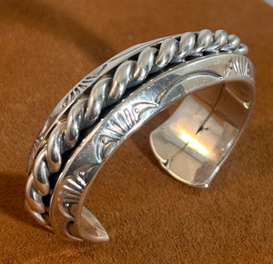 Stamped Rope Cuff by Alfred Lee Senior and Junior