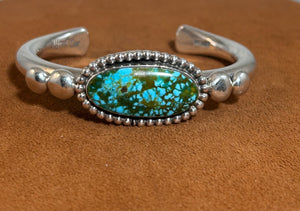 Green and Blue Kingman Turquoise Cuff by Alfred Lee Senior