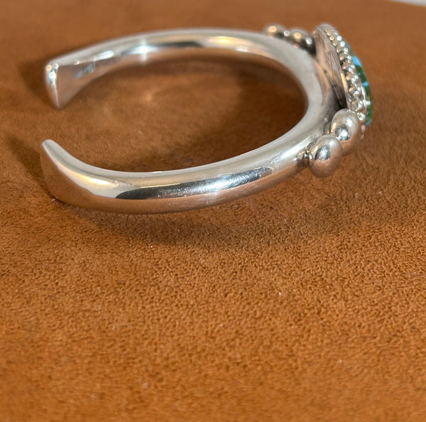 Green and Blue Kingman Turquoise Cuff by Alfred Lee Senior