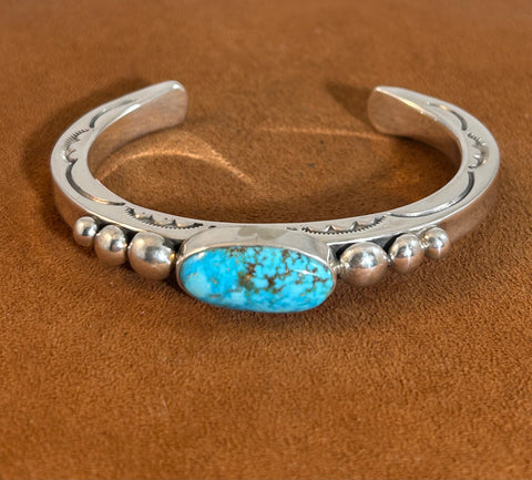 Kingman Turquoise Cuff by Alfred Lee Senior