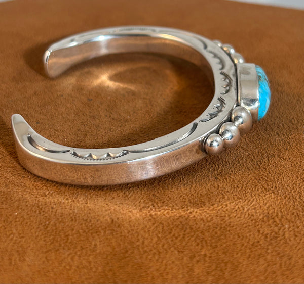 Kingman Turquoise Cuff by Alfred Lee Senior
