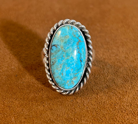 Kingman Turquoise Ring by Alfred Lee