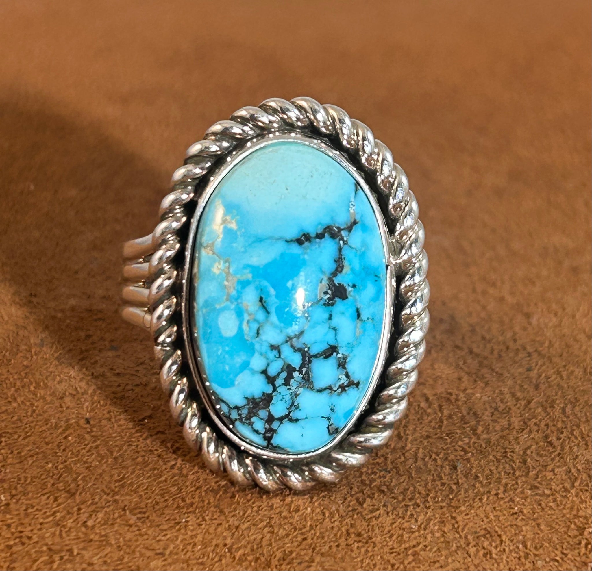 Kingman Turquoise Ring by Alfred Lee