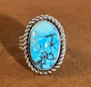 Kingman Turquoise Ring by Alfred Lee