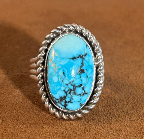 Kingman Turquoise Ring by Alfred Lee