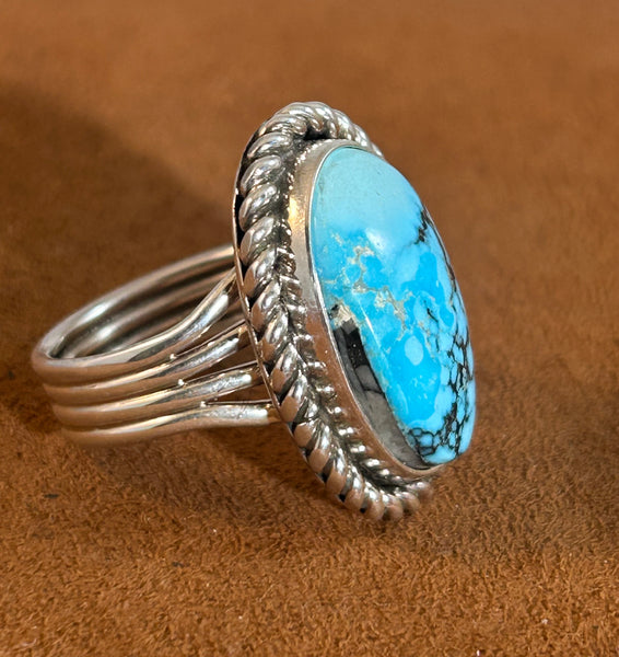 Kingman Turquoise Ring by Alfred Lee