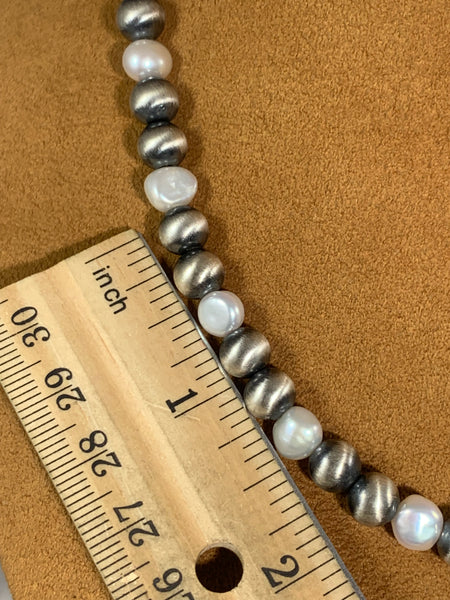 Sterling Silver Bead and Pearl Necklace by Kevin Randall Studios