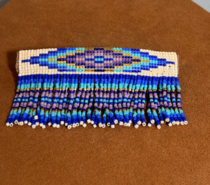 Blue and Purple Beaded Barrette by Pamela Chappell