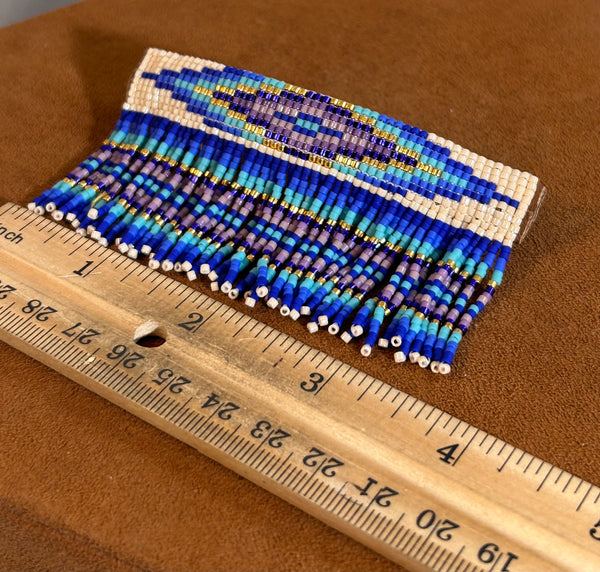 Blue and Purple Beaded Barrette by Pamela Chappell