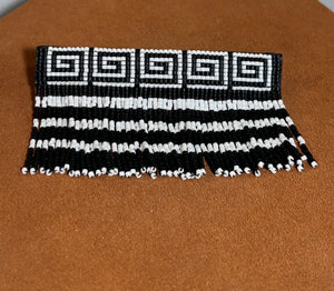 Black and White Beaded Barrette by Pamela Chappell