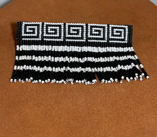 Black and White Beaded Barrette by Pamela Chappell