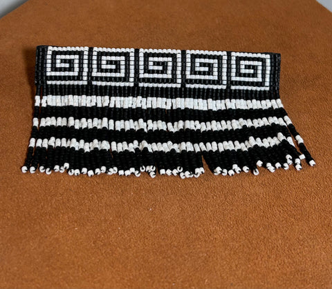 Black and White Beaded Barrette by Pamela Chappell