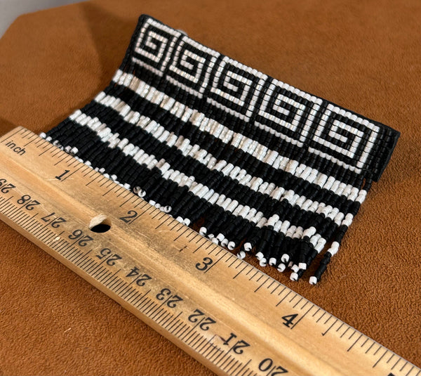 Black and White Beaded Barrette by Pamela Chappell