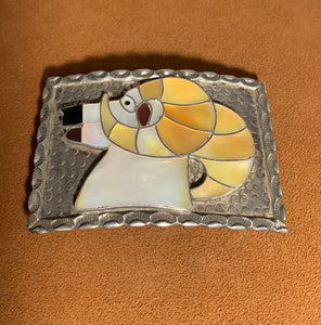 Vintage Zuni Ram Buckle by Bobby and Corraine Shack (1960s)