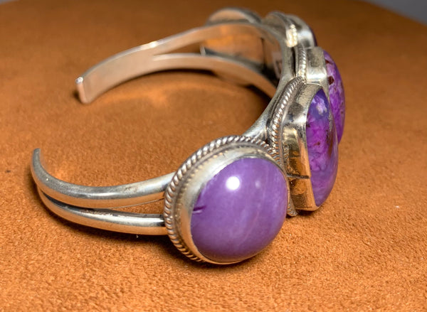 Five Stone Charoite Cuff by Don Lucas