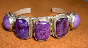 Five Stone Charoite Cuff by Don Lucas