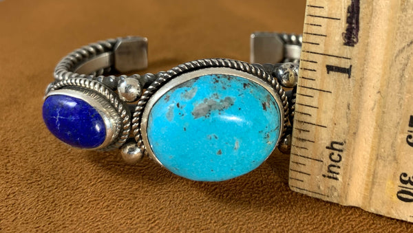 Turquoise and Lapis Cuff by Bruce Eckhardt