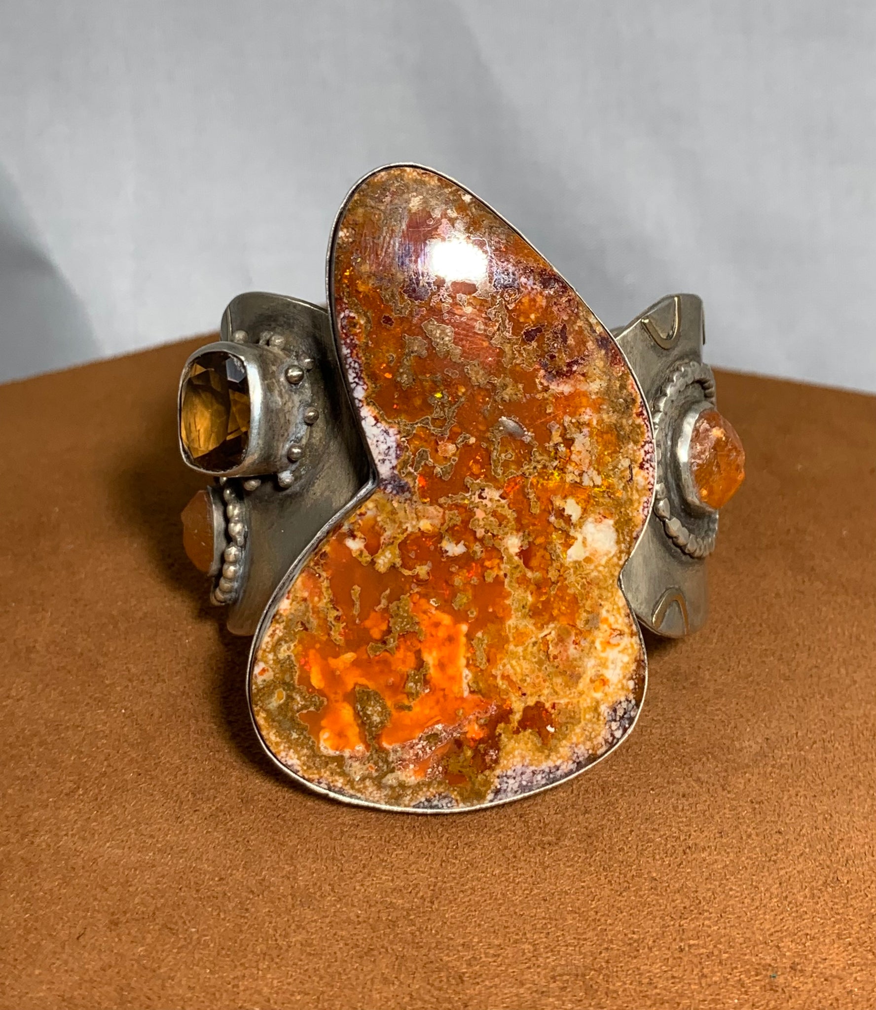 Mexican Fire Opal Cuff by Victoria Maase Stoll