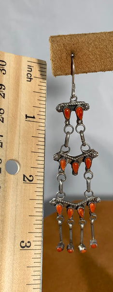 Three Tier Coral Earrings (circa 1950s)