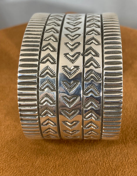 Stamped Silver Cuff by Albert Lee