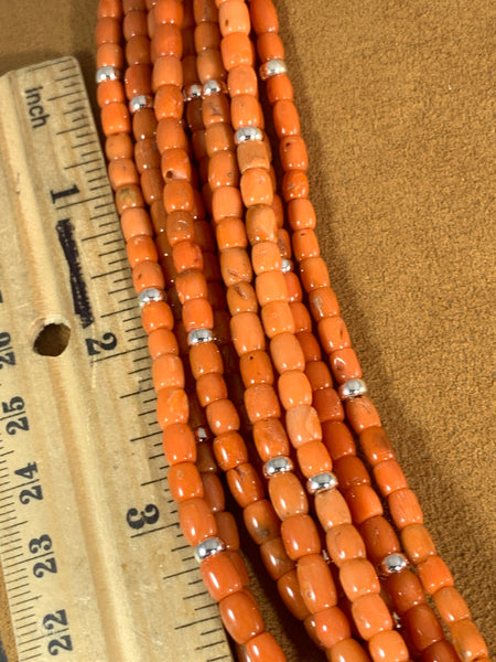9 Strand Natural Coral Necklace by Albert Lee