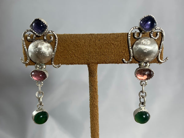 Three Stone Earrings by Shawn Bluejacket