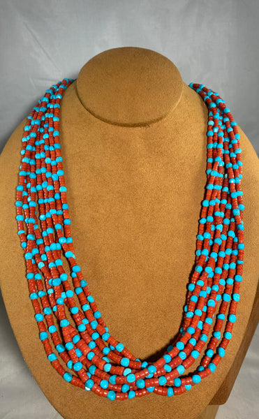 Coral And Turquoise Necklace by Don Lucas