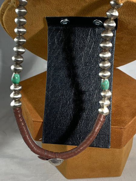 Handmade Bead and Turquoise Naja Necklace by Dennis Hogan