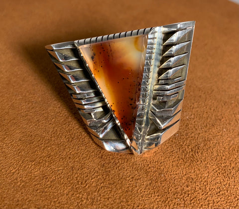 Triangle Agate Ring by Isaiah Ortiz