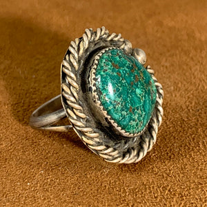 Vintage Turquoise Hand Twisted Ring (1950s)