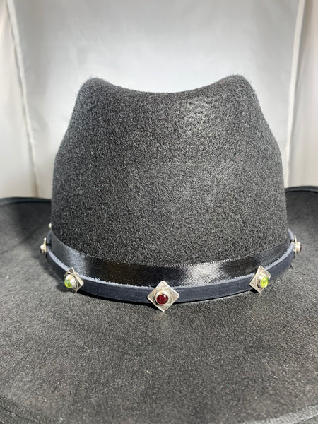 Garnet and Peridot Concho Wrap Bracelet/ Hat Band by Rick Montaño