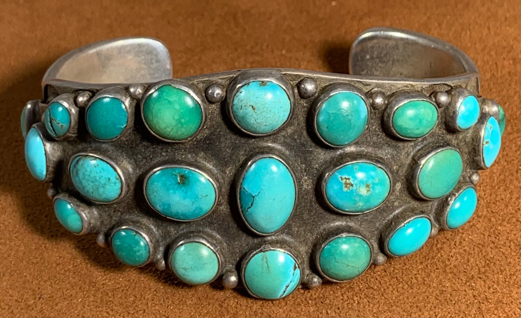 Vintage Three Row Turquoise Bracelet (1930s) – Ortega's on the Plaza Santa  Fe