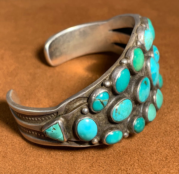 Vintage Three Row Turquoise Bracelet (1930s)