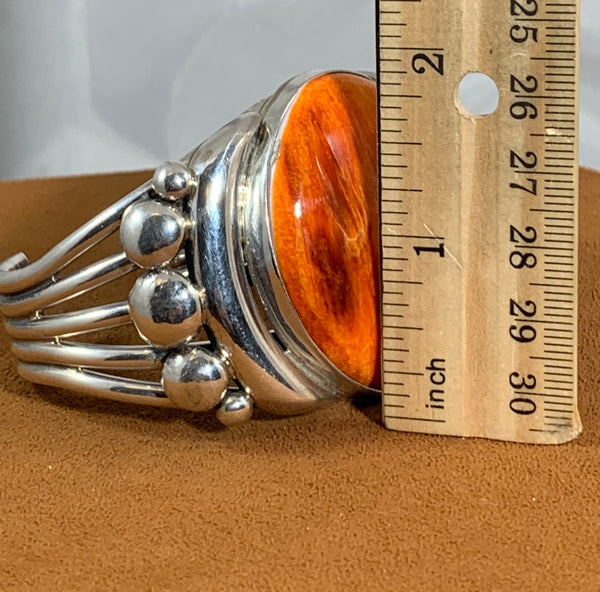 Orange Spiny Oyster Cuff by Alfred Lee