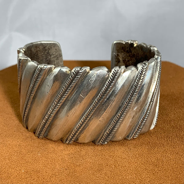 Thick Silver Band Cuff by Jock Favour